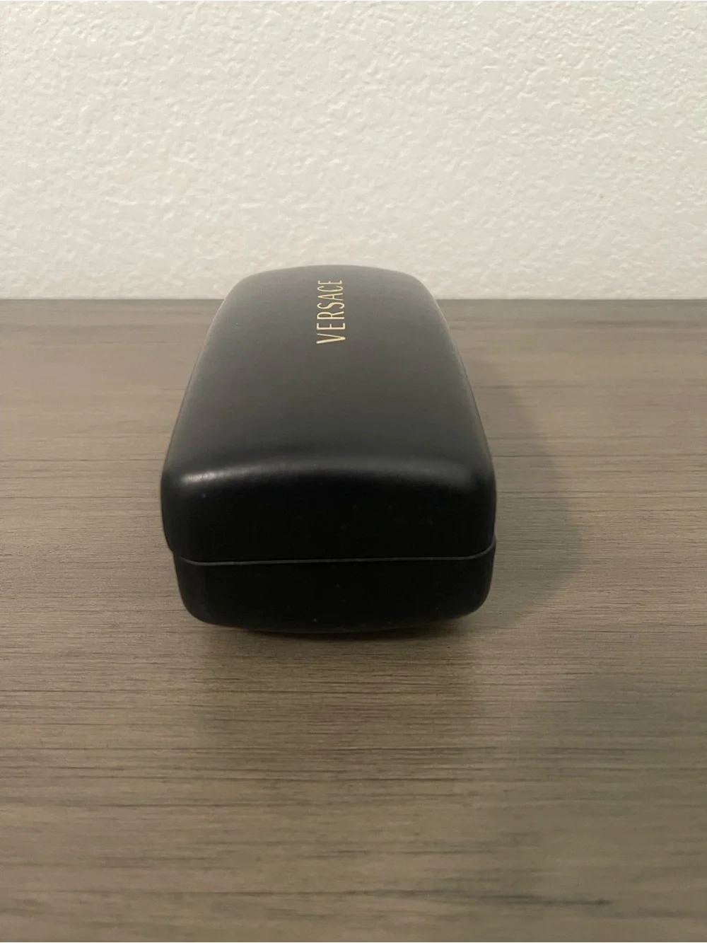 Versace Black Eyewear Case with Gold Logo Accent